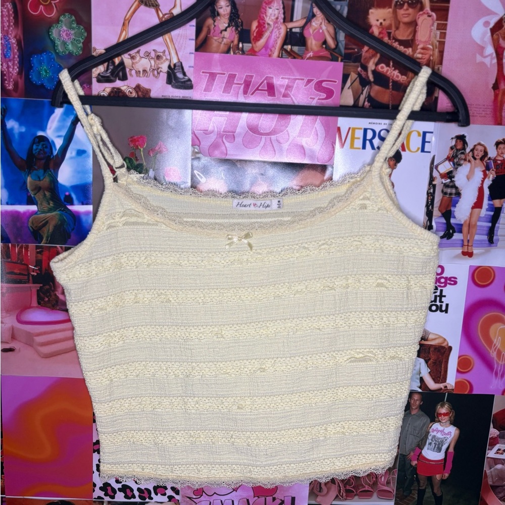 Heart Hips Yellow Textured Cami Top